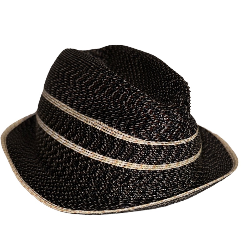 Ariane Millinery Navy White Brown Black Fedora Hat Handmade  Los Angeles